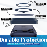 iPhone 17 Pro hoesje Donker Blauw Magsafe 360 telefoonstandaard