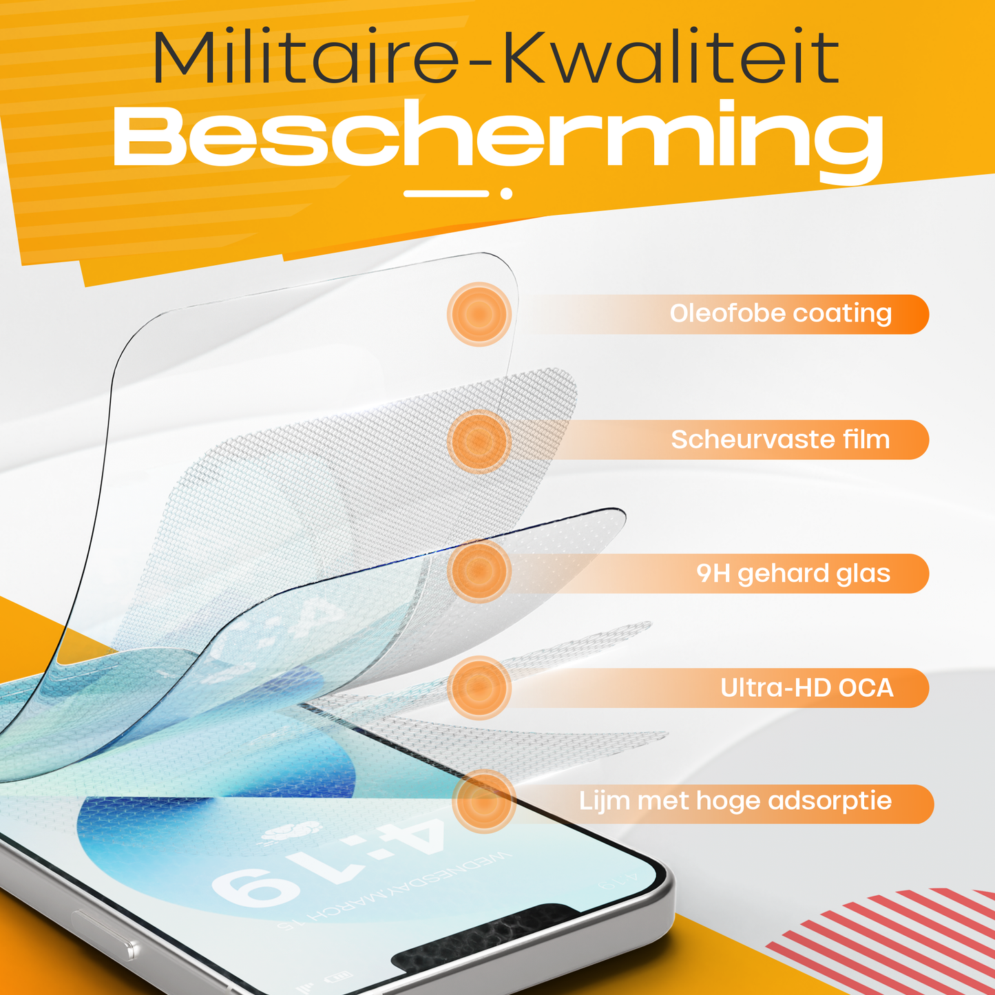 Solutionss4 Screenprotector voor iPhone 13/14 – Case Vriendelijk