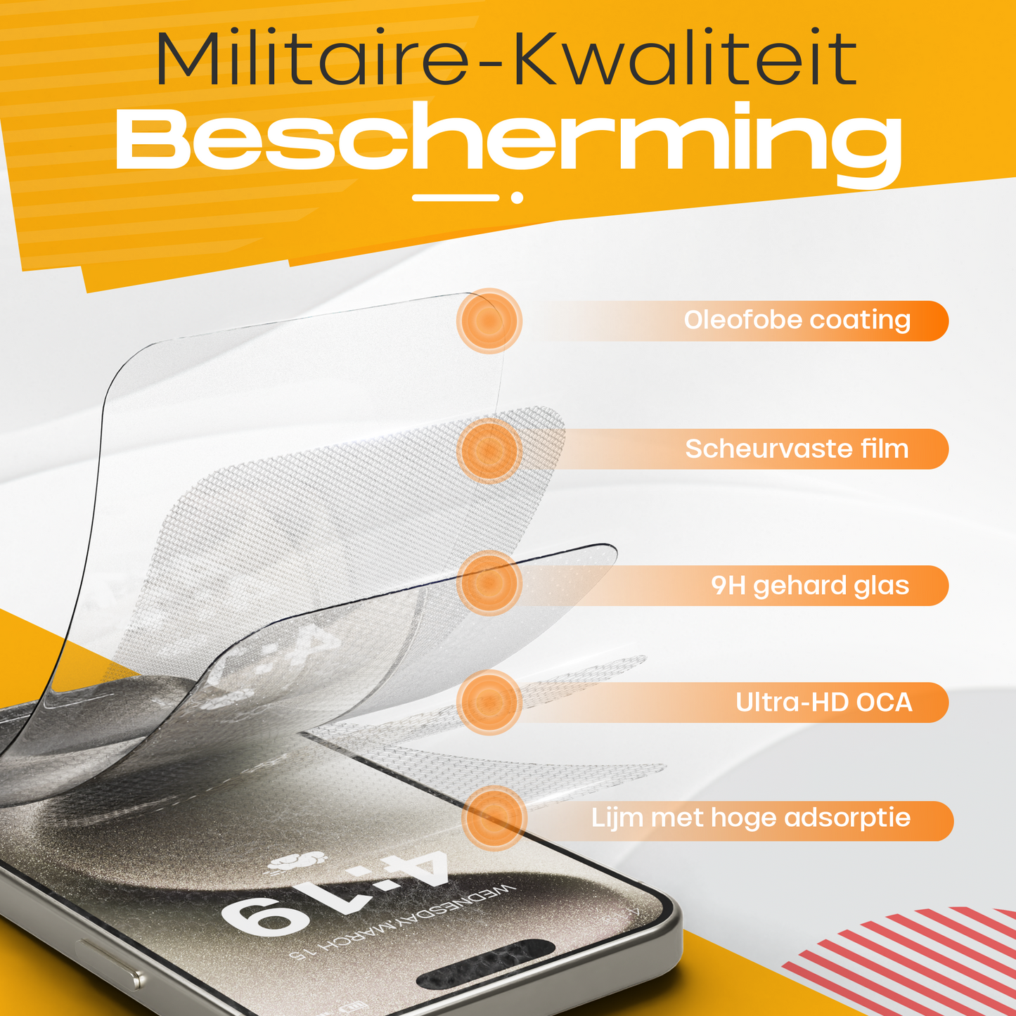 Solutionss4 Screenprotector voor iPhone 15 Pro – Case Vriendelijk