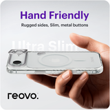 Reovo - Hoesje Geschikt voor iPhone 17 Air - Camera standaard - Geschikt voor MagSafe - Transparant - anti-val technologie