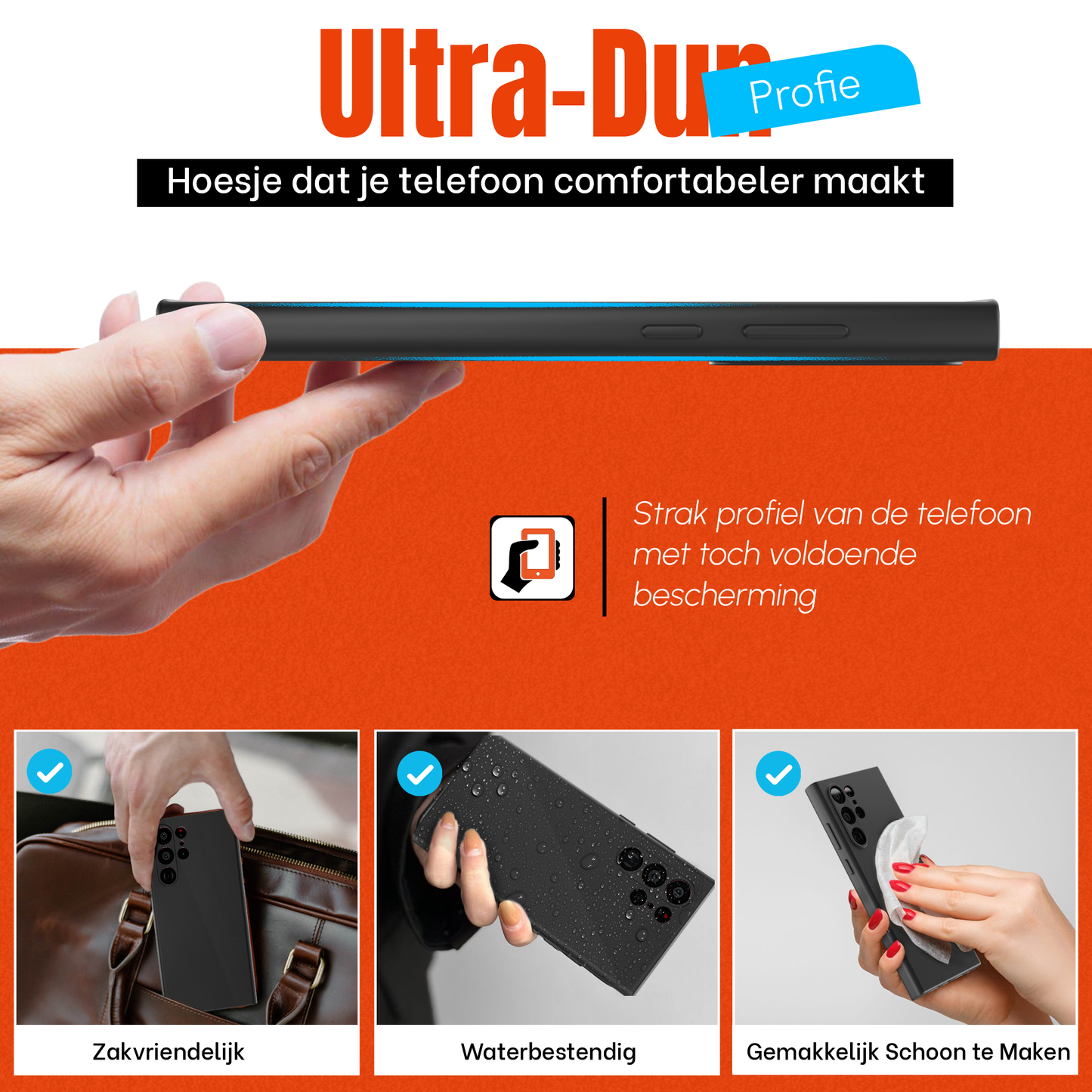 My Case Zwarte Siliconen Hoes voor Samsung Galaxy S22 Ultra – Slank Maar Beschermend
