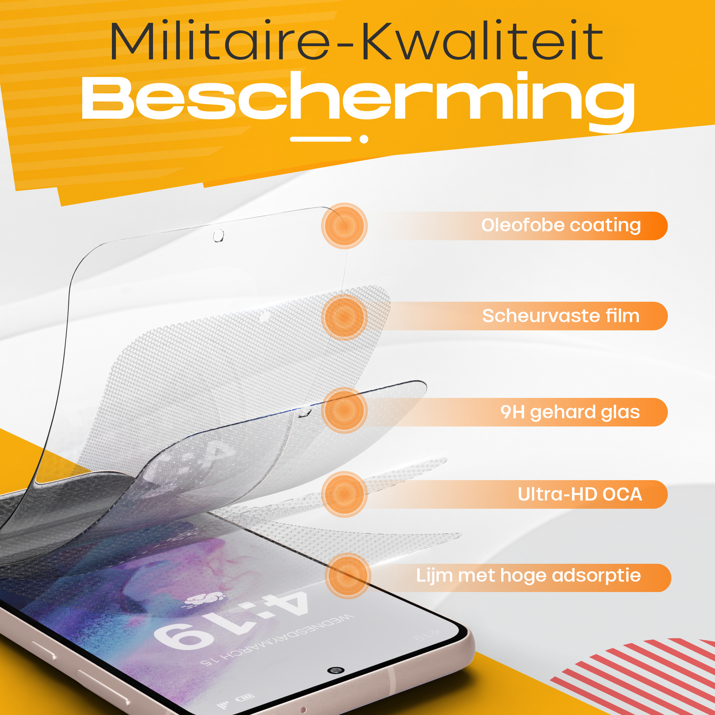Solutionss4 Screenprotector voor Samsung Galaxy S21 – Case Vriendelijk