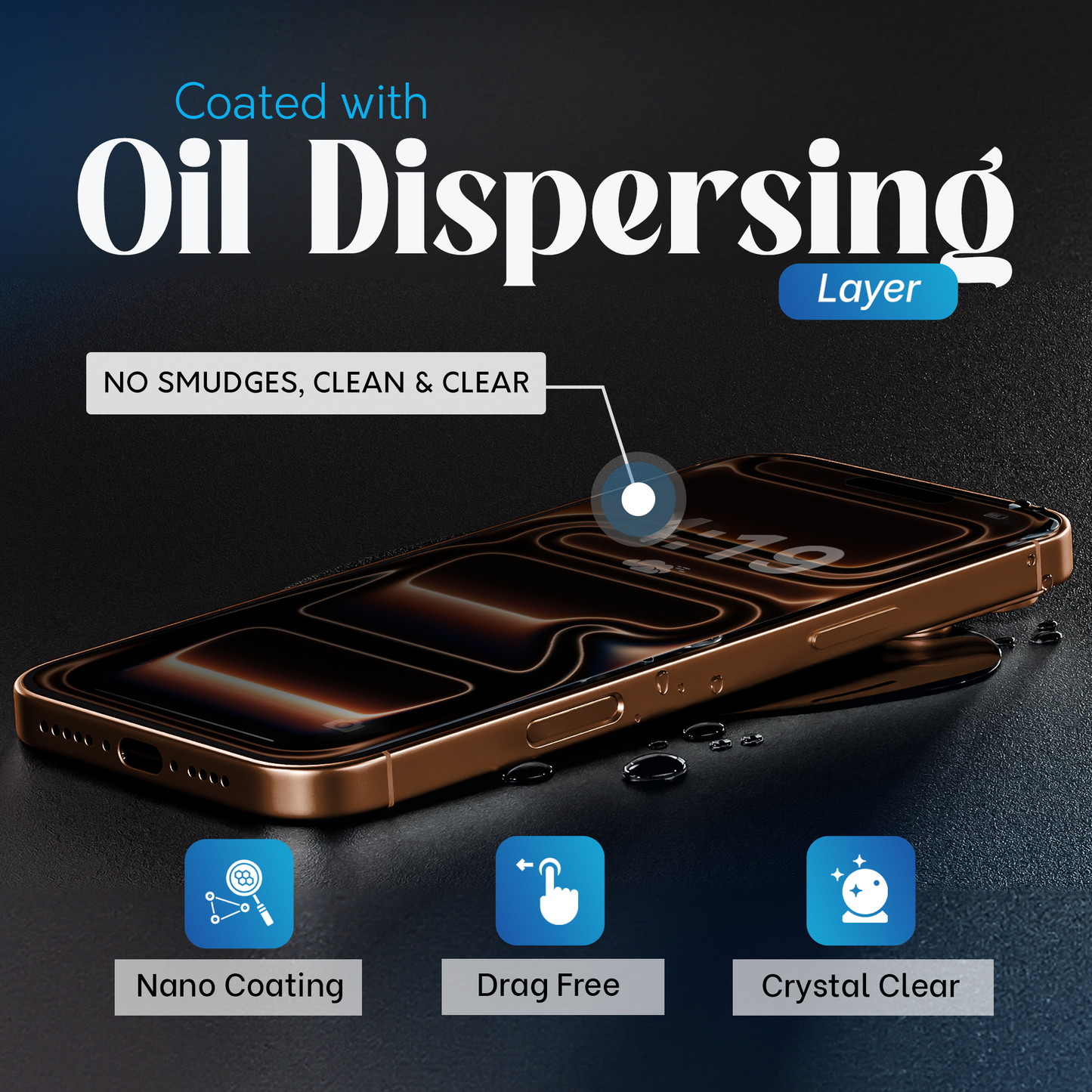 REOVO Privacy Screen Protector - Geschikt voor iPhone 17 Pro - Gorilla Glass Extra Hard - Installatie Tool
