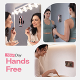 Reovo Cherry Hoesje - Geschikt voor iPhone 17 Pro - Hartvormige Zuignap Grip & Telefoonstandaard - Zwart/rood