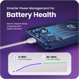 Powerbank 10.000 mAh - 25W draadloos opladen - Q2.2 - Geschikt voor MagSafe - Usb c kabel - Powerbanks - Magnetisch opladen - Snellader - Noodpakket - Draadloos opladen - Met USB-C Poort - Blauw