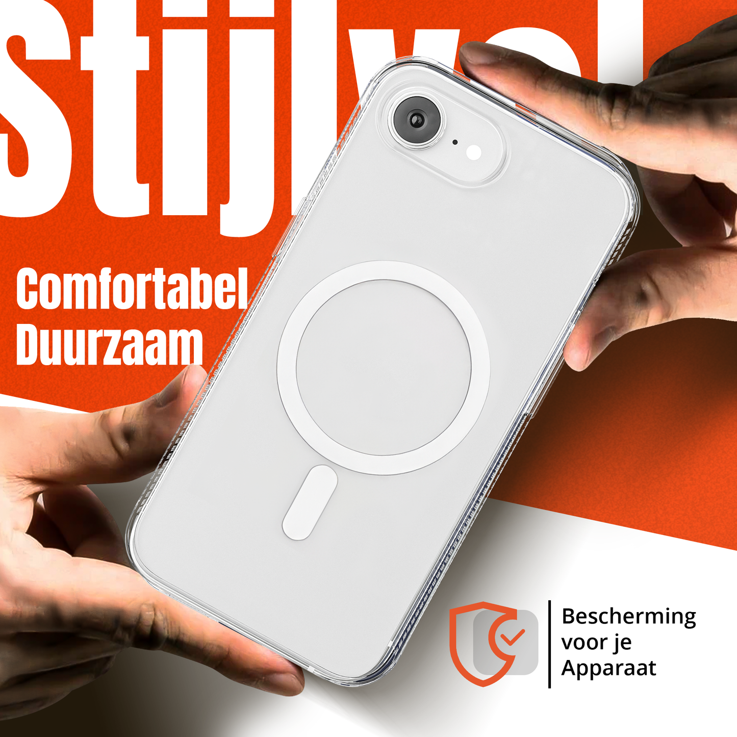My Case Transparant MagSafe Hoesje voor iPhone 16e – Slank, Sterk & MagSafe-Klaar