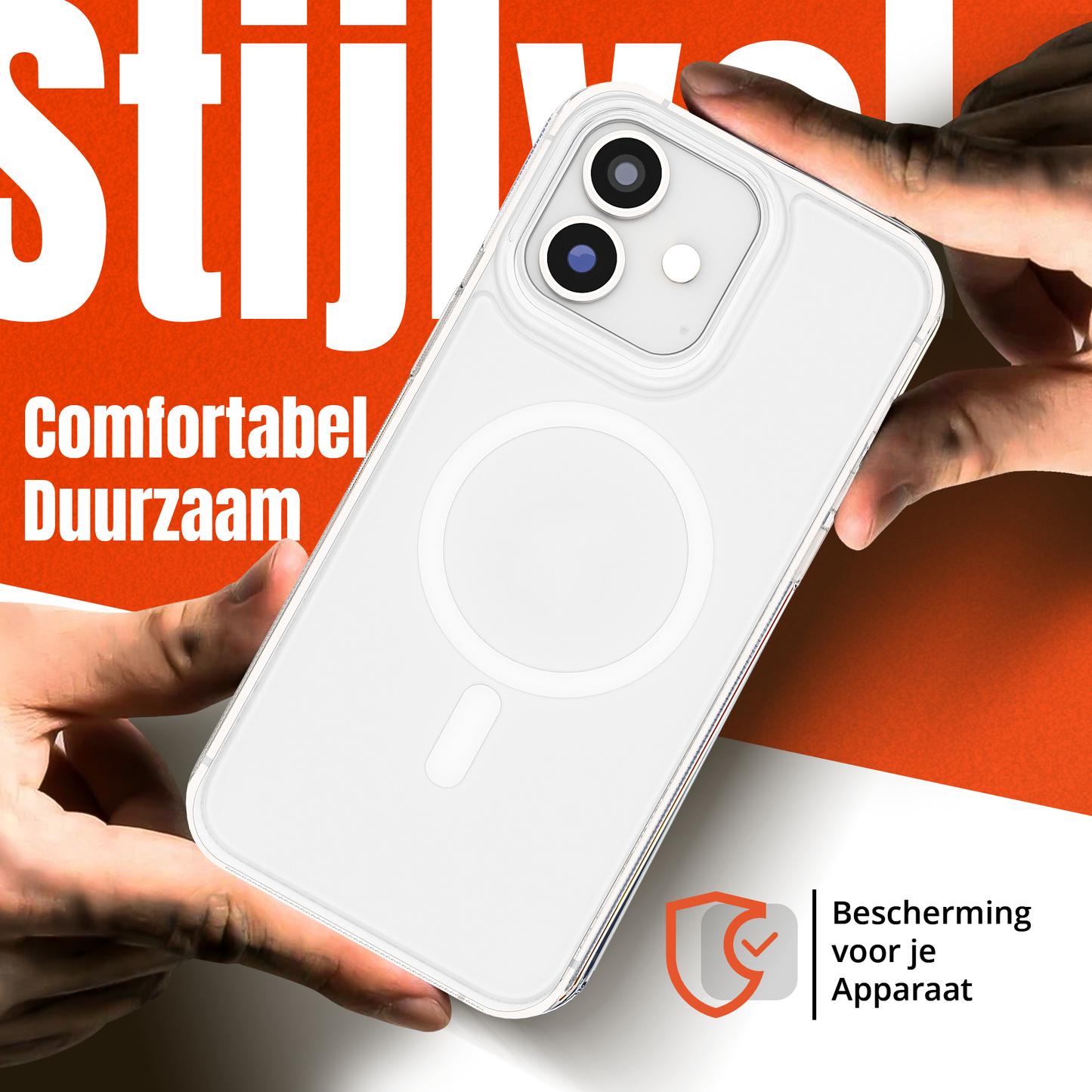 My Case Transparant MagSafe Hoesje voor iPhone 12/12 Pro – Slank, Sterk & MagSafe-Klaar