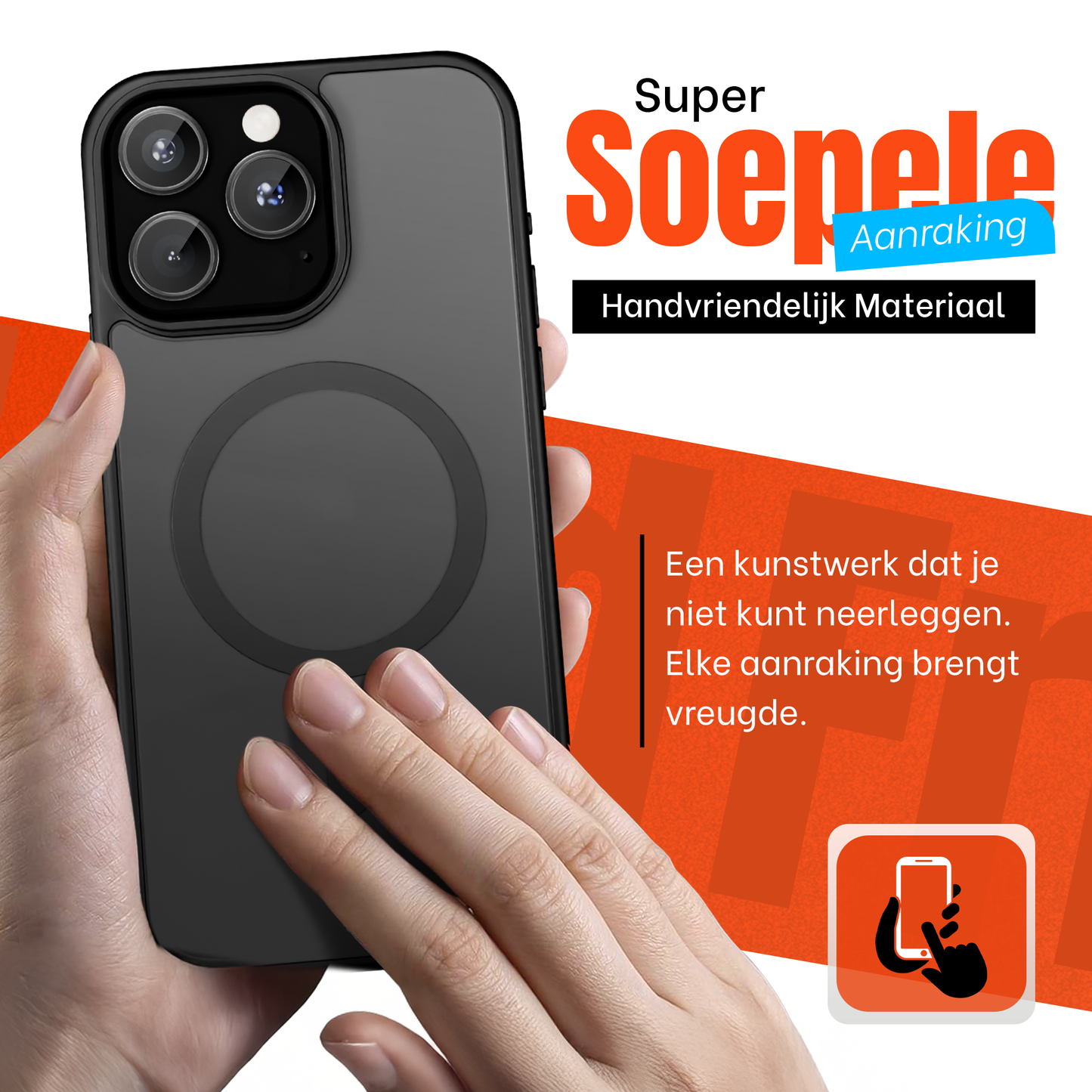 My Case Zwart MagSafe Hoesje geschikt voor iPhone 14 Pro – Slank, Sterk & MagSafe-Klaar