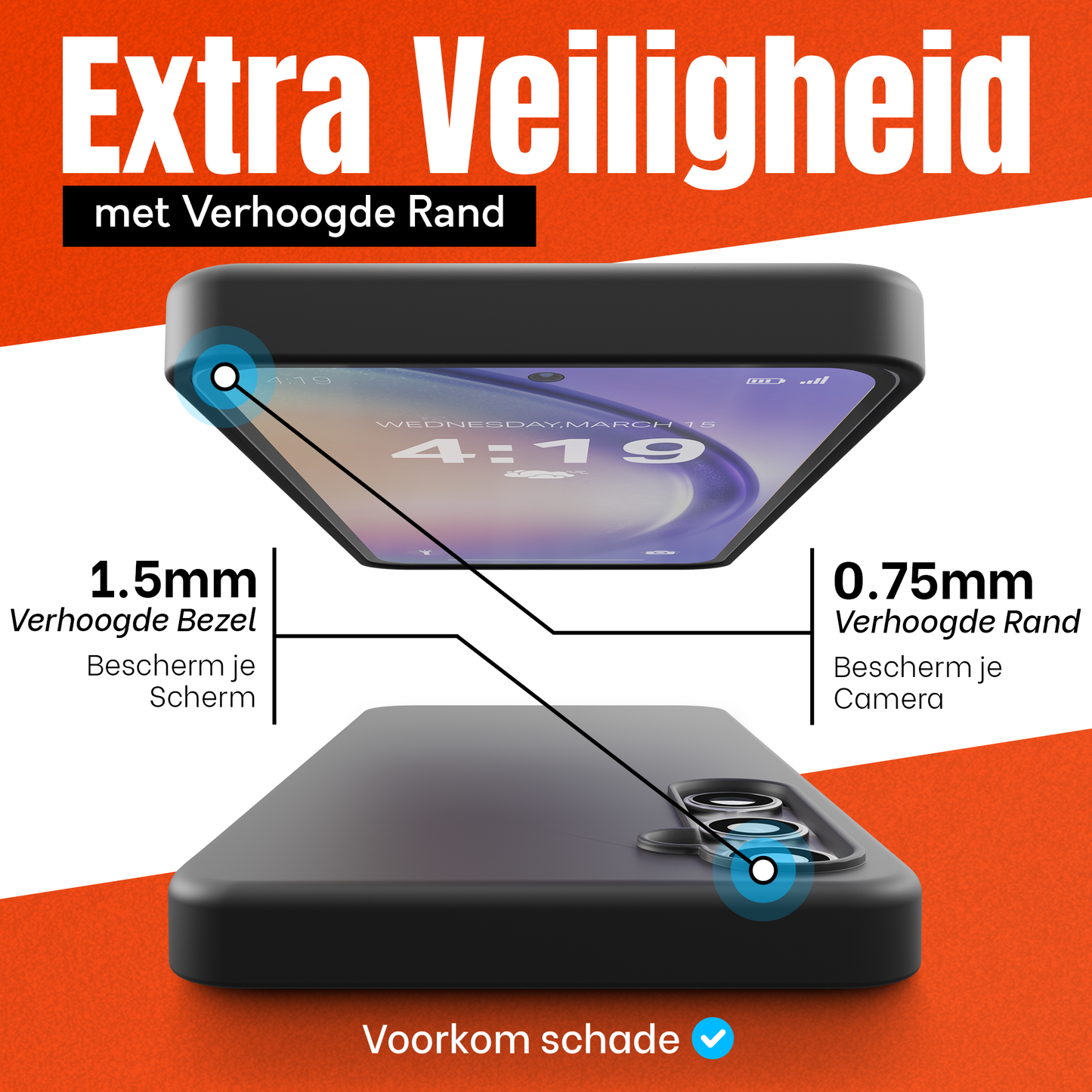 My Case Combo: Zwarte Siliconen Hoes met 2 Screenprotectors voor Samsung Galaxy A54 – Extra Veiligheid