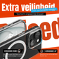 iPhone 15 Hoesje – Transparant MagSafe Case met Metalen Stand & Oranje Button