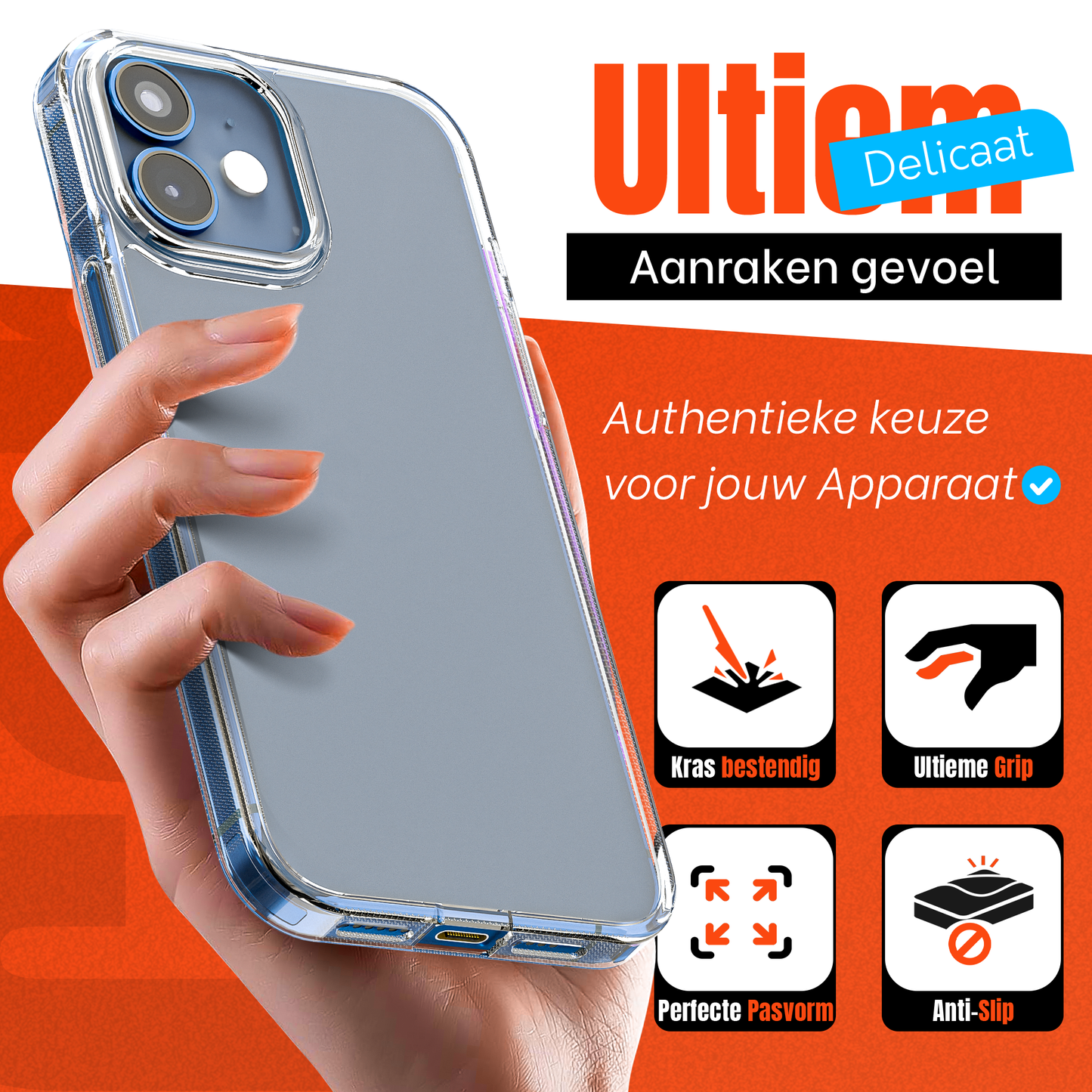 My Case Transparante Hoes voor iPhone 12/12 Pro – Langdurig Helder