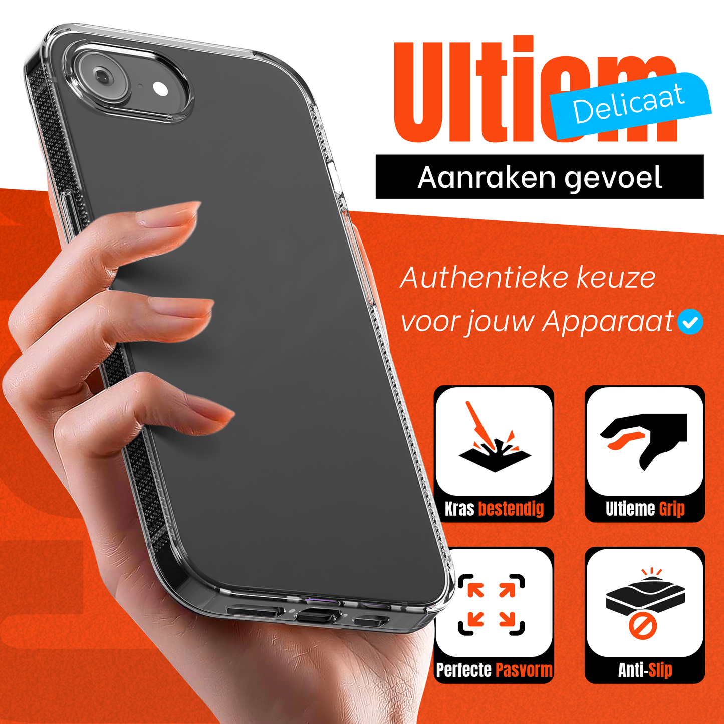 My Case Transparante Hoesje voor Apple iPhone 16e – Langdurig Helder