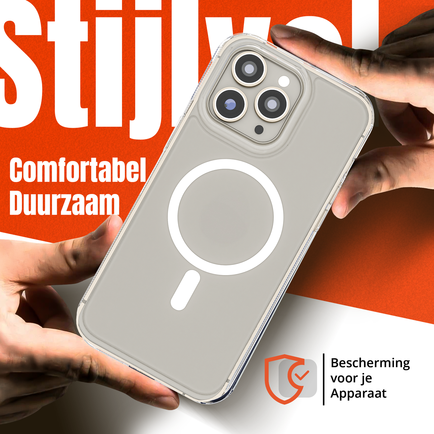 My Case Transparant MagSafe Hoesje voor iPhone 16 Pro – Slank, Sterk & MagSafe-Klaar