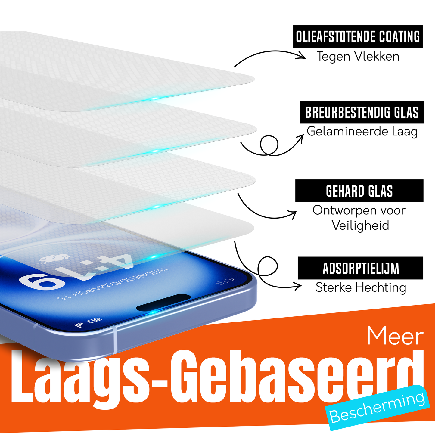iTech Gehard Glas Screenprotector voor iPhone 16
