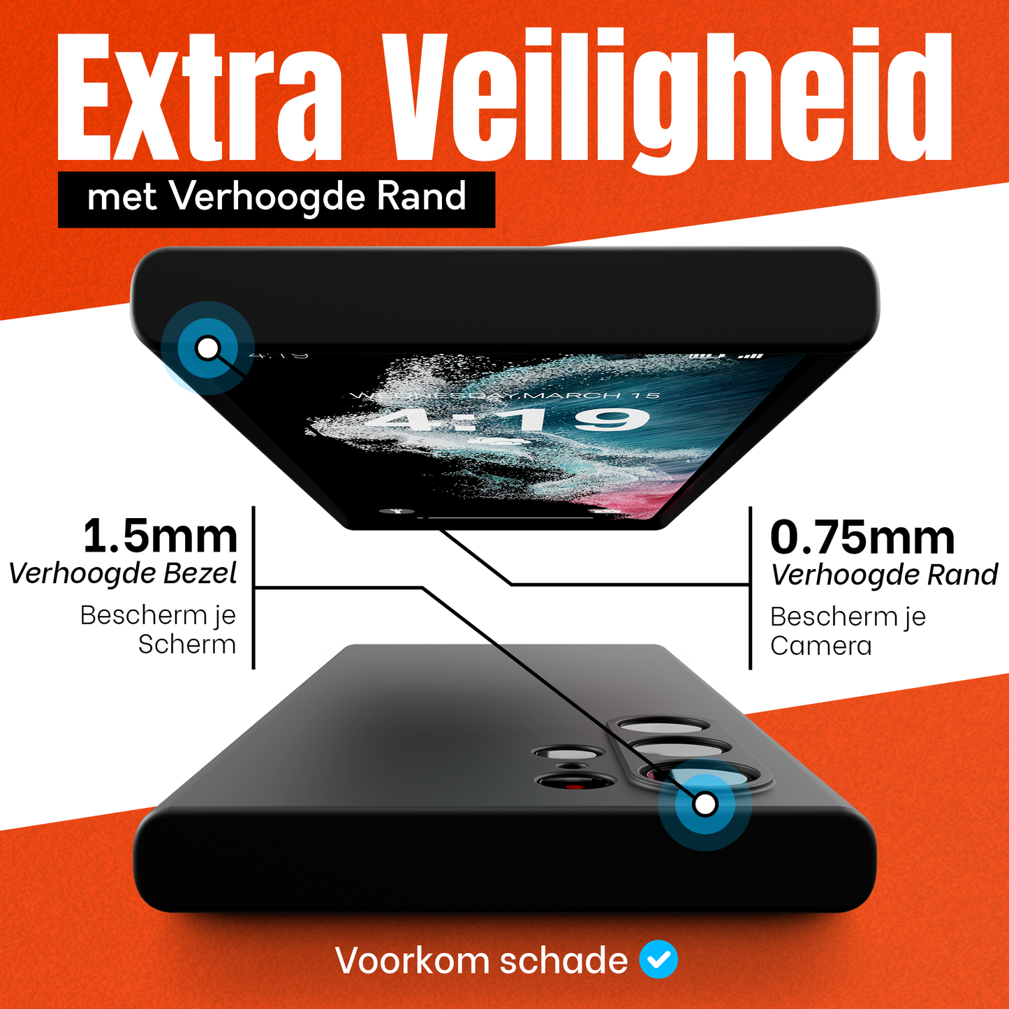My Case Combo: Zwarte Siliconen Hoes met 2 Screenprotectors voor Samsung Galaxy S22 Ultra – Extra Veiligheid