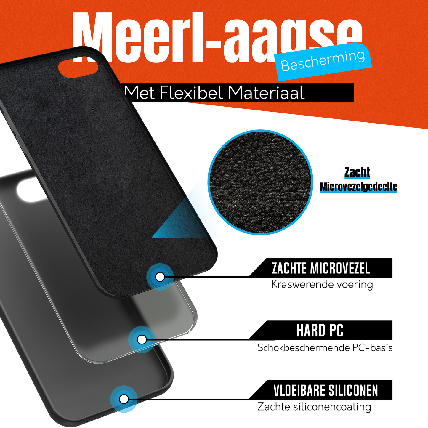 My Case Zwarte Siliconen Hoes voor iPhone 16e – Slank Maar Beschermend