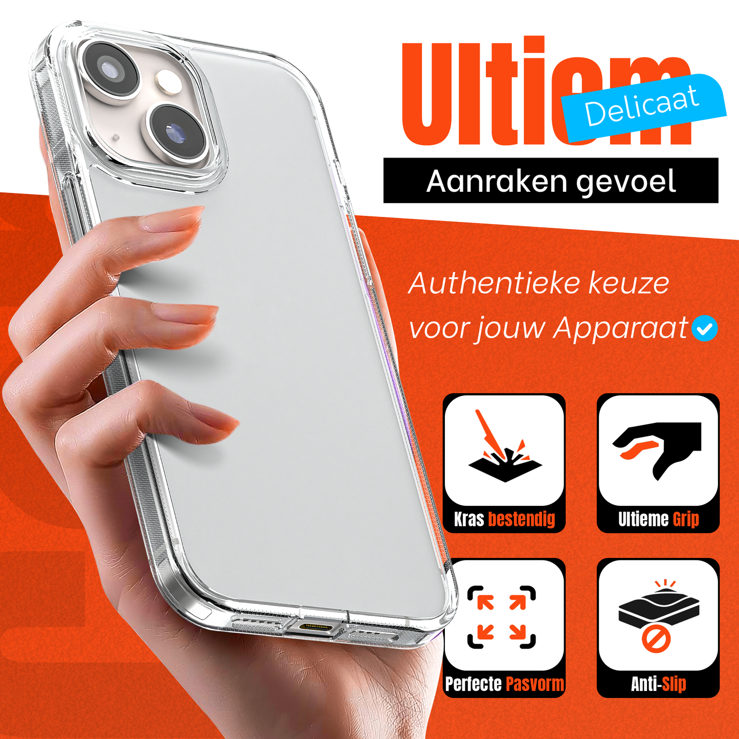 My Case Transparante Hoesje voor Apple iPhone 14 Plus – Langdurig Helder