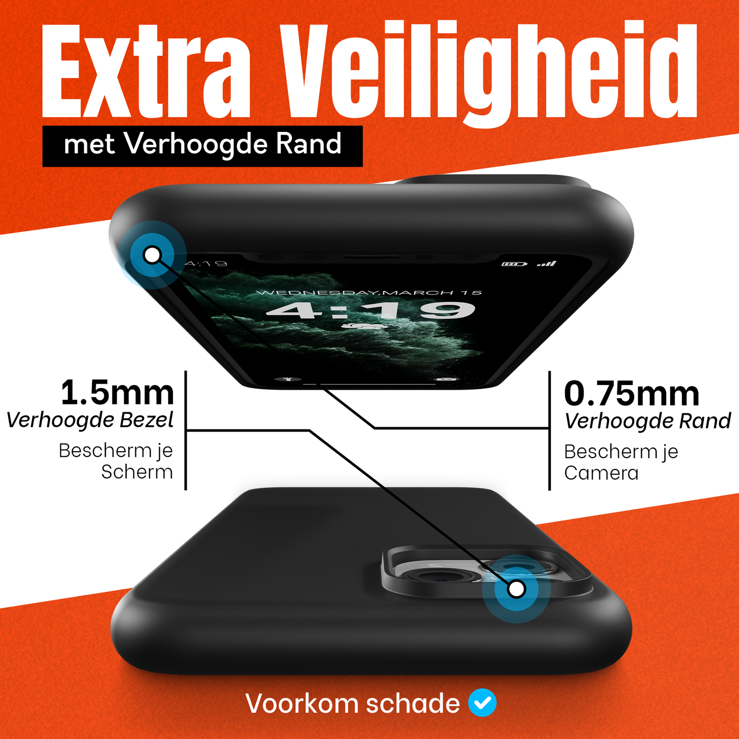 My Case Combo: Zwarte Siliconen Hoes met 2 Screenprotectors voor iPhone 11 Pro – Extra Veiligheid