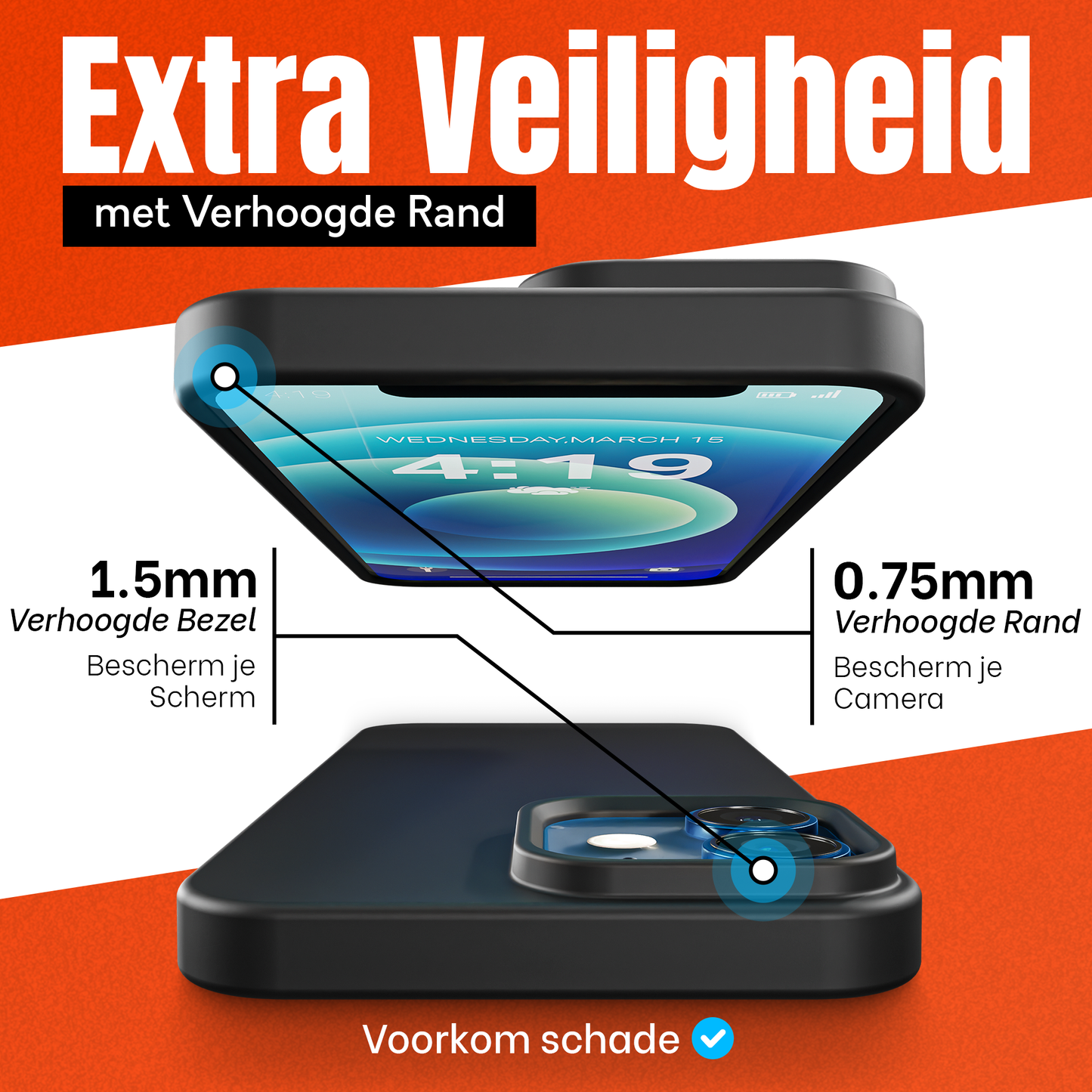 My Case Combo: Zwarte Siliconen Hoes met 2 Screenprotectors voor iPhone 12/12 Pro – Extra Veiligheid