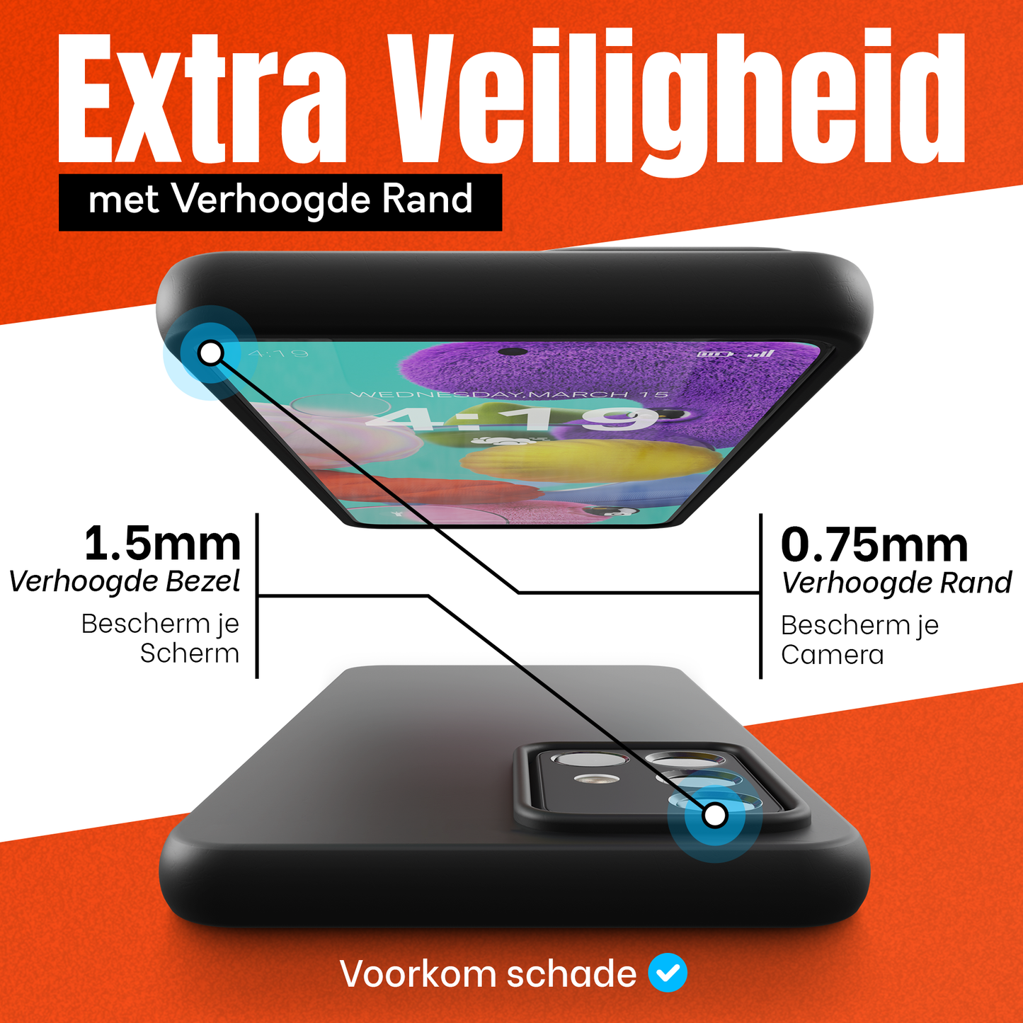 My Case Combo: Zwarte Siliconen Hoes met 2 Screenprotectors voor Samsung Galaxy A51 – Extra Veiligheid