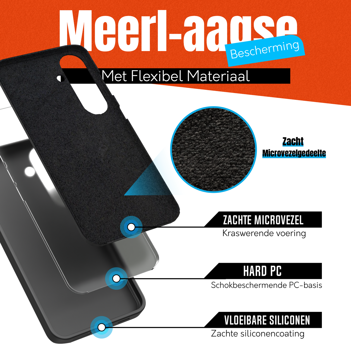 Samsung S25 Plus Hoesje Zwart – Siliconen Soft Case Cover