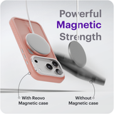 Reovo - Hoesje Geschikt voor iPhone 17 Pro Max - Camera standaard - Geschikt voor MagSafe - Roze - anti-val technologie