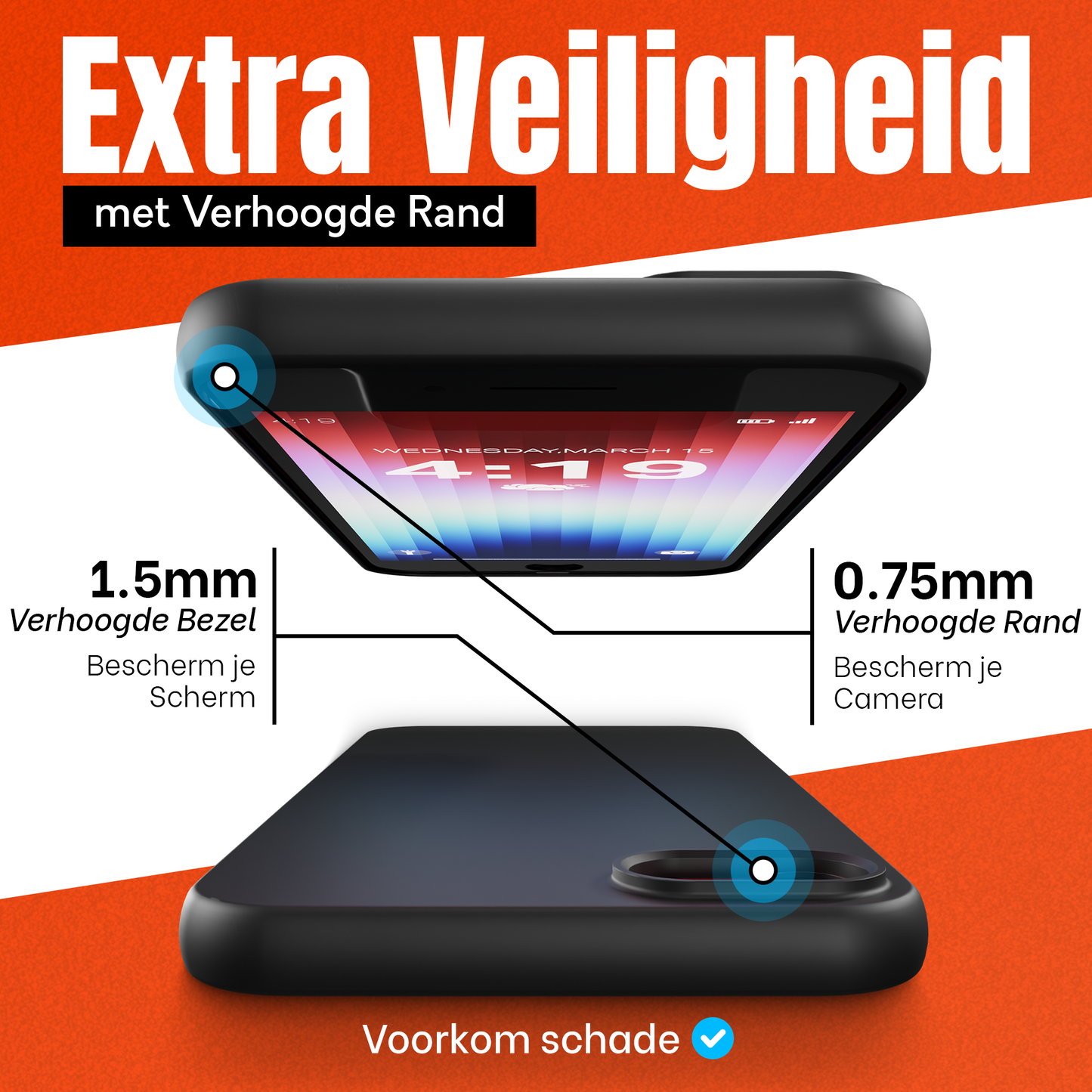 My Case Combo: Zwarte Siliconen Hoes met 2 Screenprotectors voor iPhone SE 2022 – Extra Veiligheid