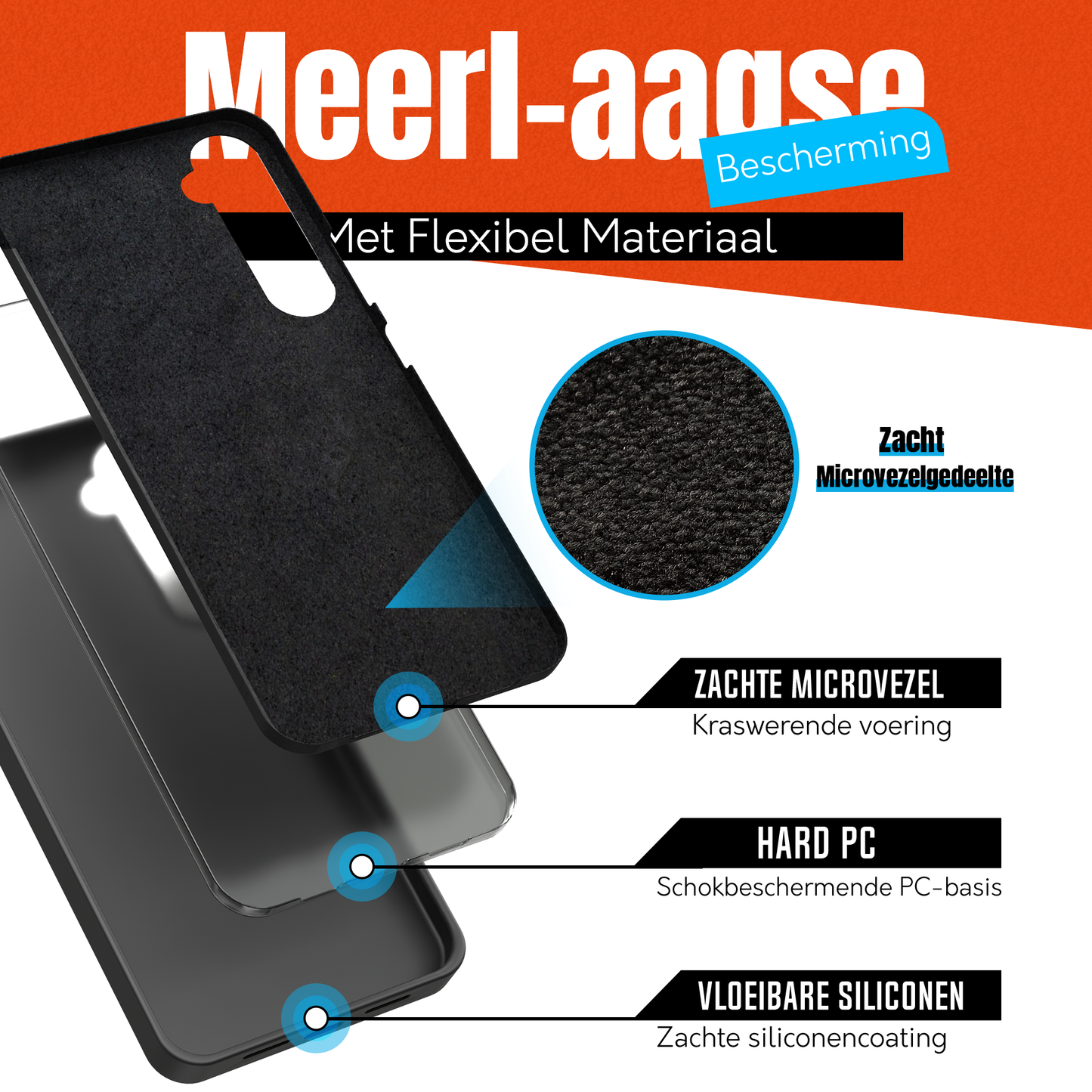 My Case Zwarte Siliconen Hoes voor Samsung Galaxy A54 – Slank Maar Beschermend