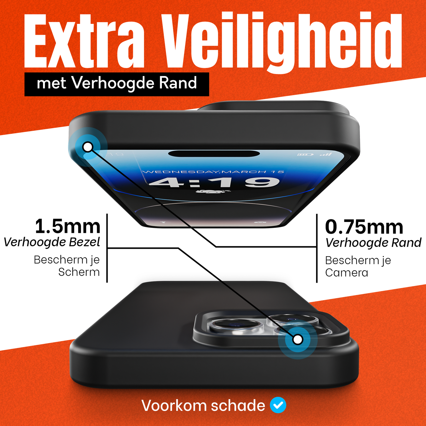 My Case Combo: Zwarte Siliconen Hoes met 2 Screenprotectors voor iPhone 14 Pro – Extra Veiligheid