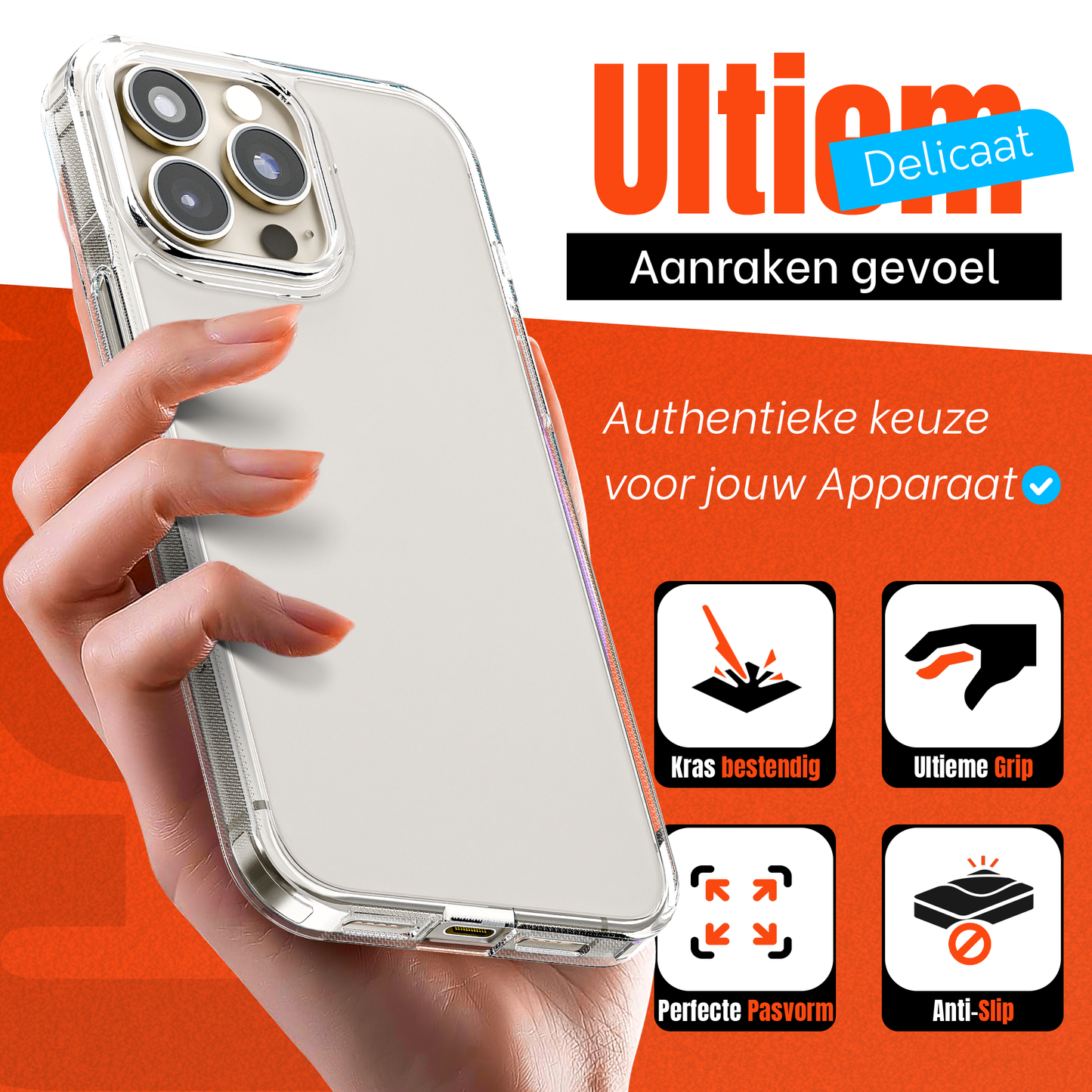 My Case Transparante Hoes voor iPhone 15 Pro Max – Langdurig Helder