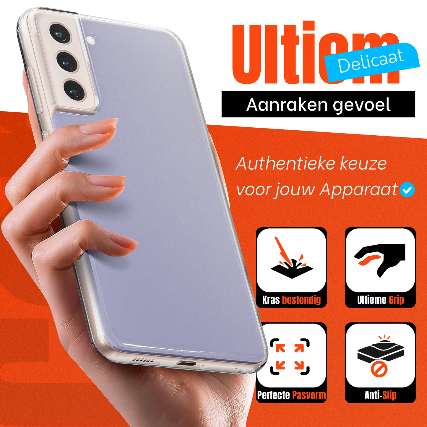 My Case Transparante Hoes voor Samsung Galaxy S21 – Langdurig Helder