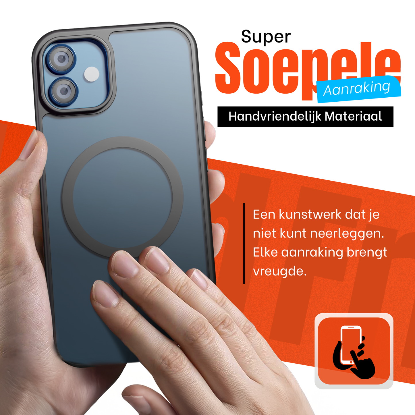 My Case Zwart Hoesje geschikt voor iPhone 12/12 Pro  MagSafe – Slank, Sterk & MagSafe-Klaar