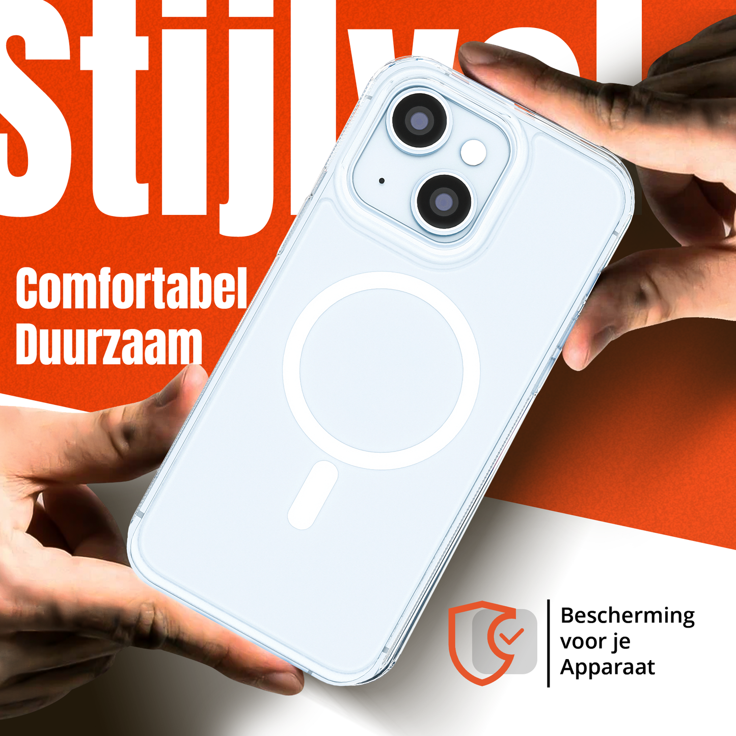 My Case Transparant MagSafe Hoesje voor iPhone 15 – Slank, Sterk & MagSafe-Klaar