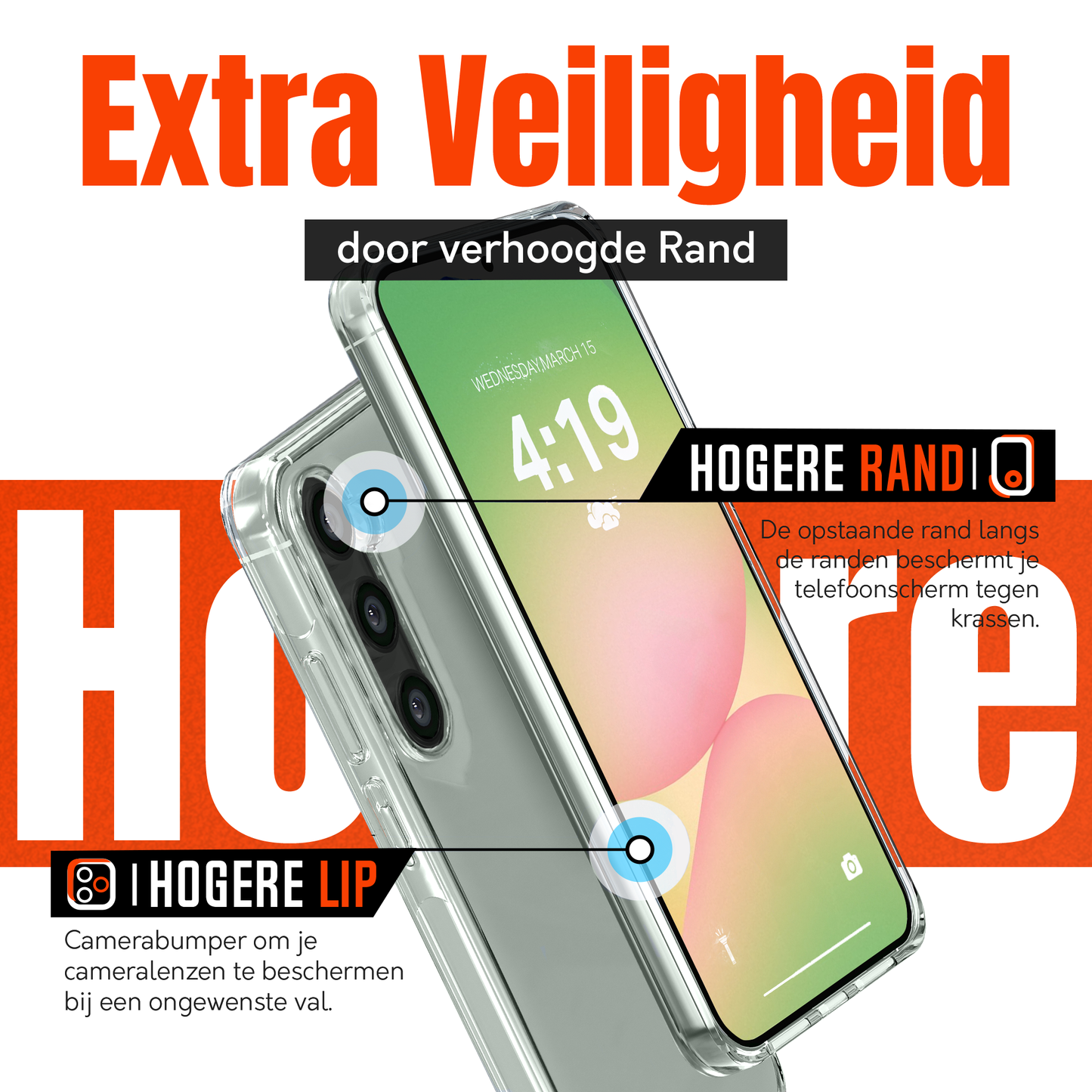 Samsung A56 Hoesje Transparant + 2x Screenprotector – Anti-Shock Beschermset