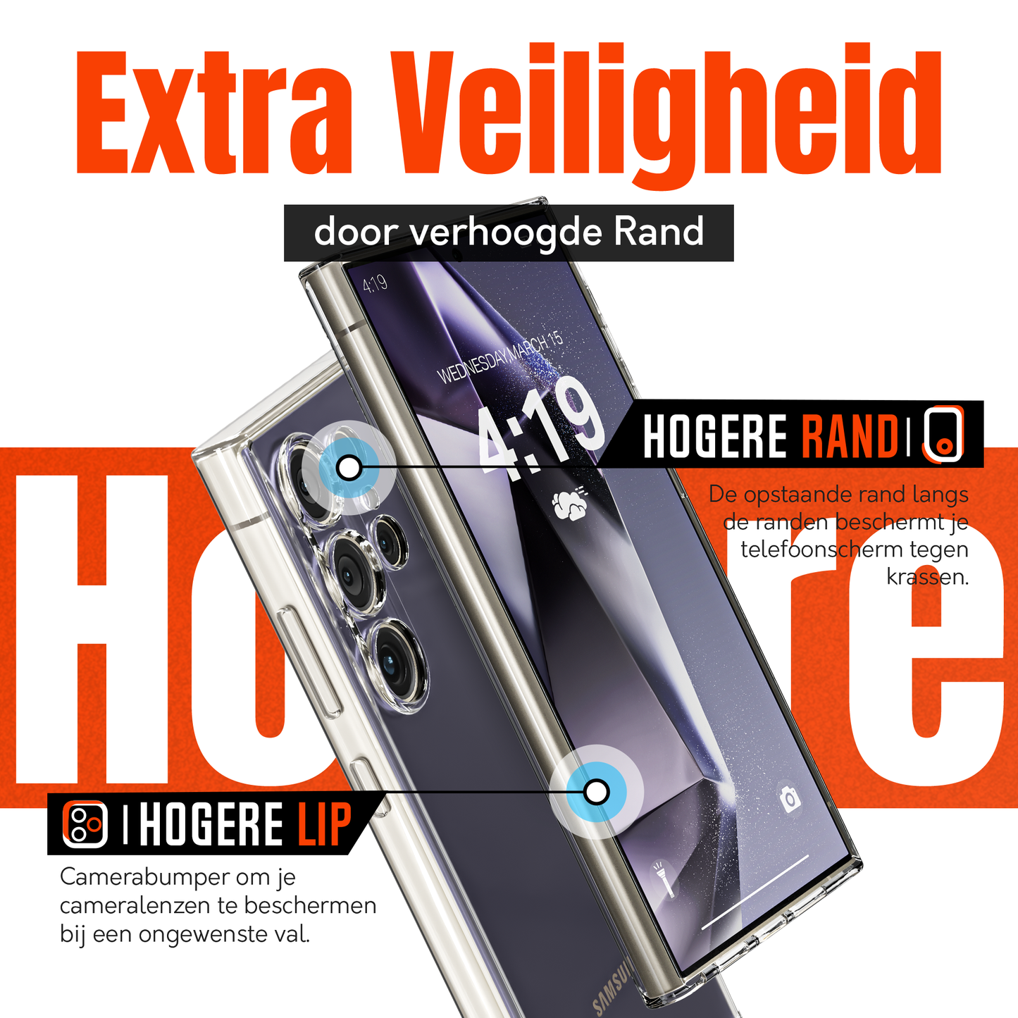 My Case Combo: Transparante Hoes met 2 Screenprotectors voor Samsung Galaxy S24 Ultra – Extra Veiligheid