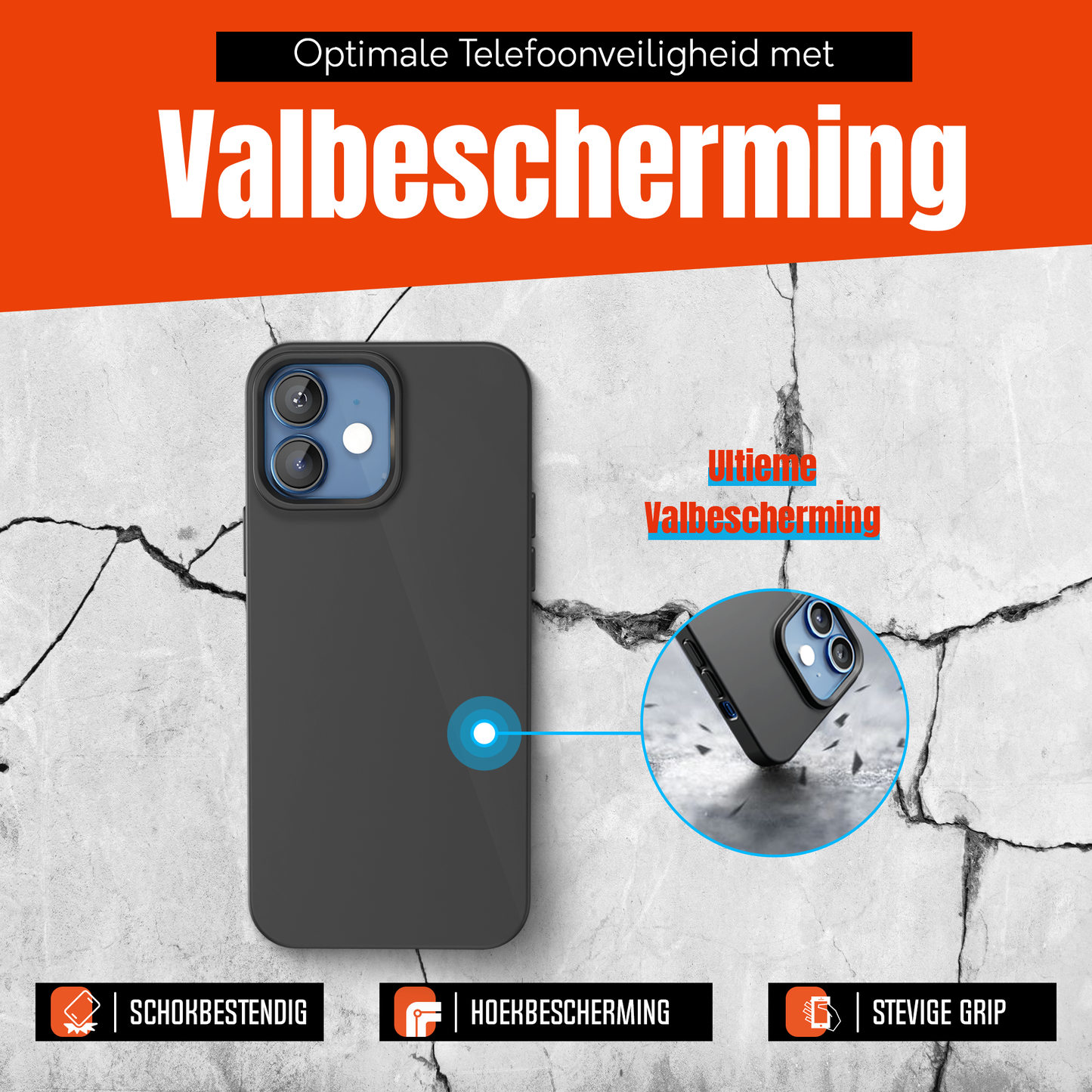 My Case Zwarte Siliconen Hoes voor iPhone 14 Plus – Slank Maar Beschermend