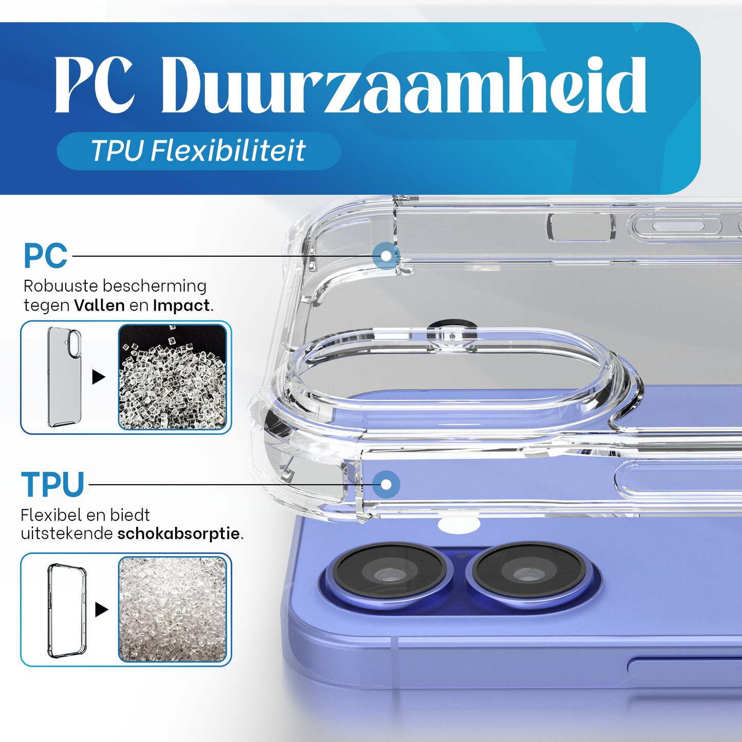 iTech Bumper Hoesje voor iPhone 16 – Slank, Schokbestendig & Beschermend