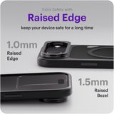 Reovo - Hoesje Geschikt voor iPhone 17 Air - Camera standaard - Geschikt voor MagSafe - Zwart - anti-val technologie