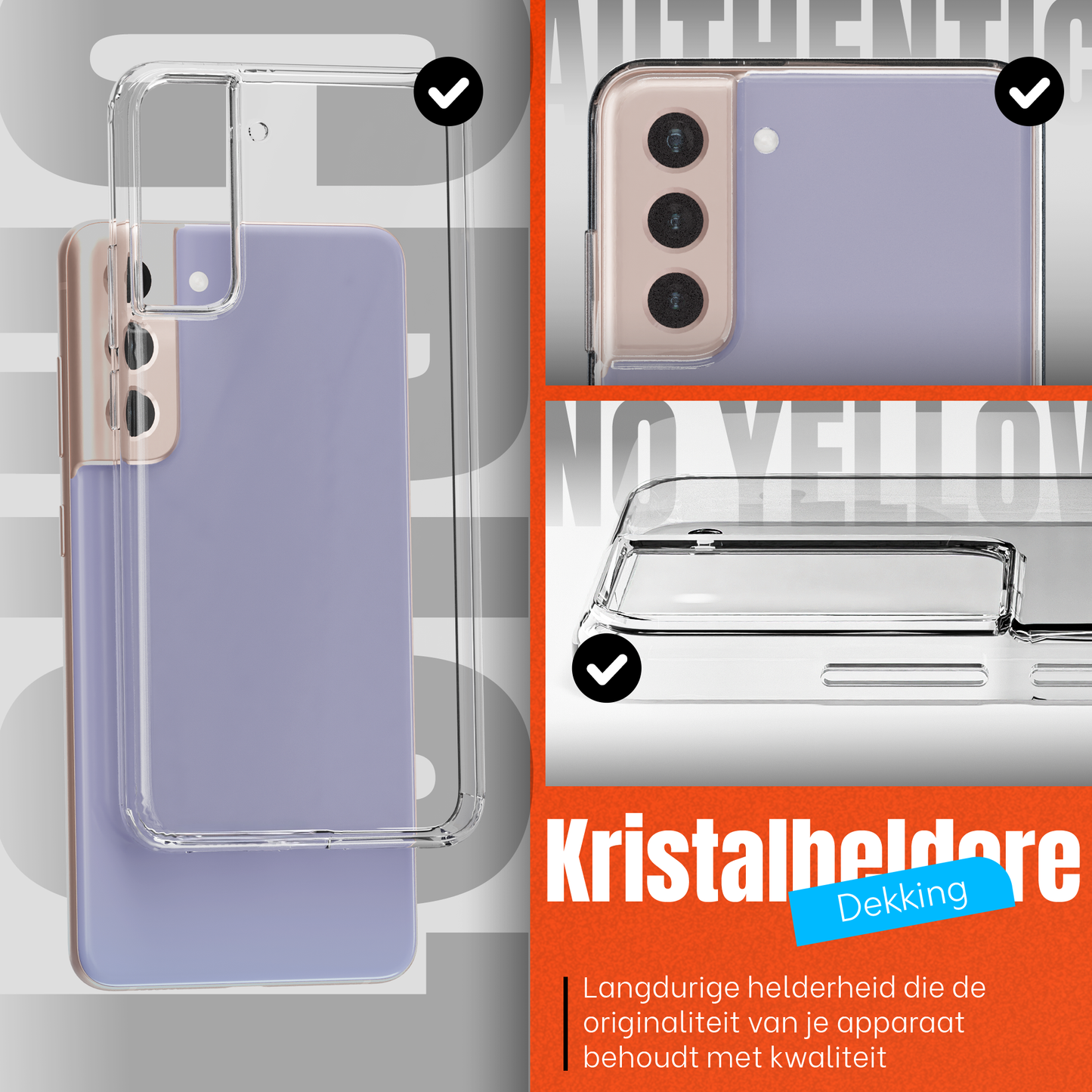 My Case Transparante Hoes voor Samsung Galaxy S21 – Langdurig Helder