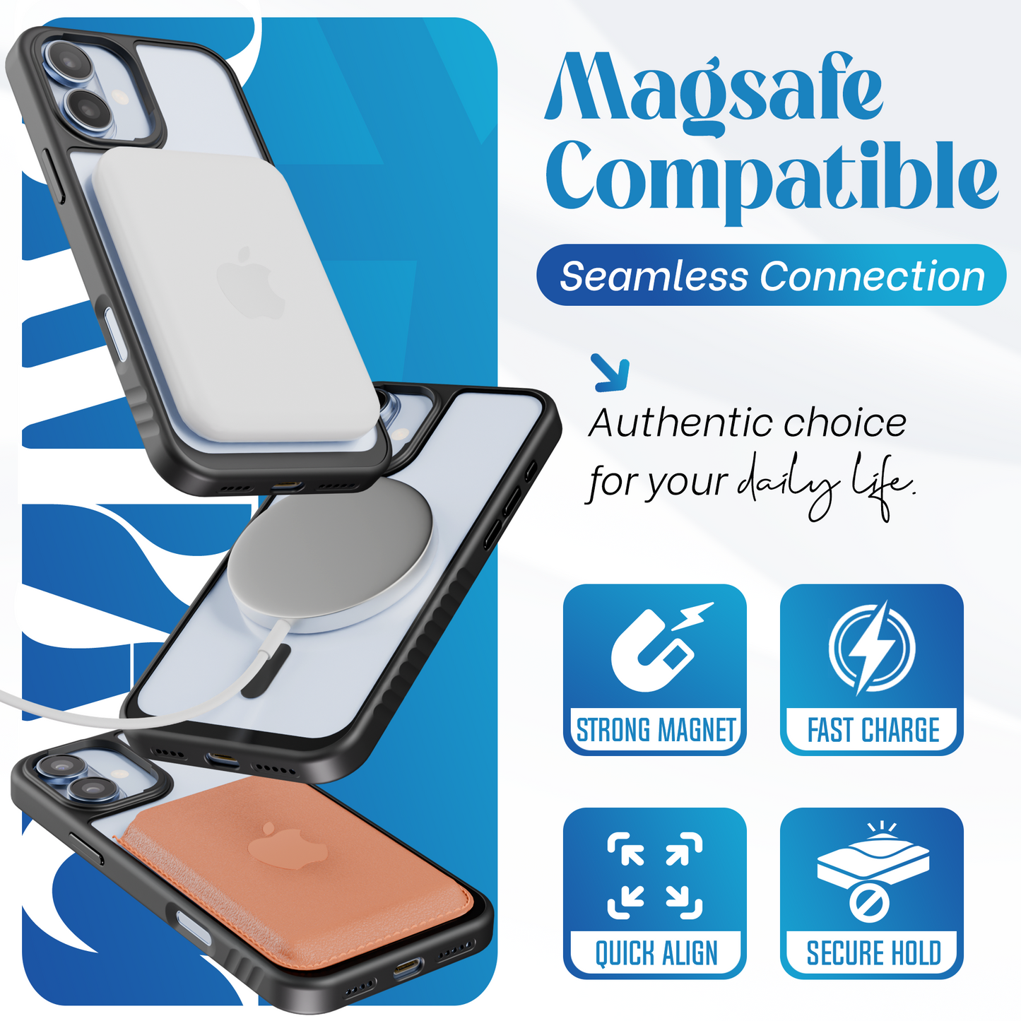 Reovo - Hoesje geschikt voor iPhone 17- Zwart - Transparant - geschikt voor MagSafe - Anti-slip case