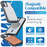 Reovo - Hoesje geschikt voor iPhone 17- Zwart - Transparant - geschikt voor MagSafe - Anti-slip case