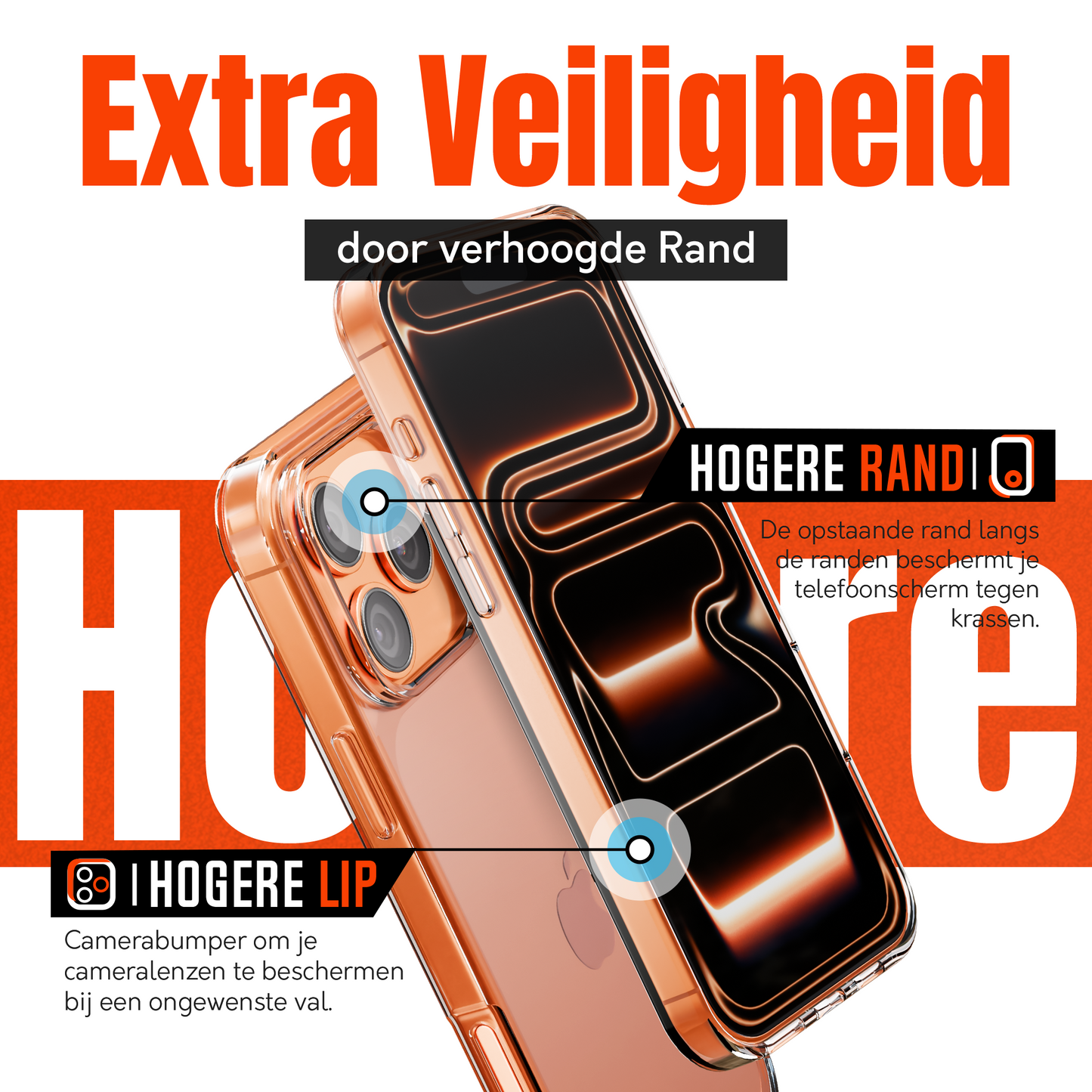 iPhone 17 Pro Max Hoesje Transparant - screen protector