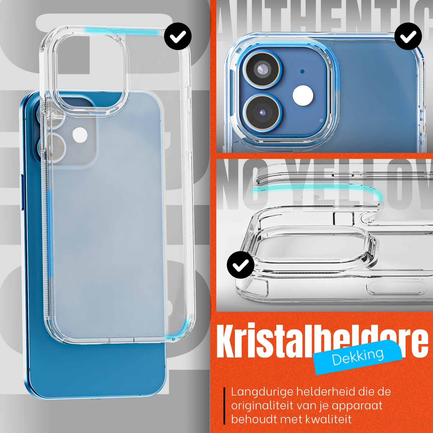 My Case Transparante Hoes voor iPhone 12/12 Pro – Langdurig Helder