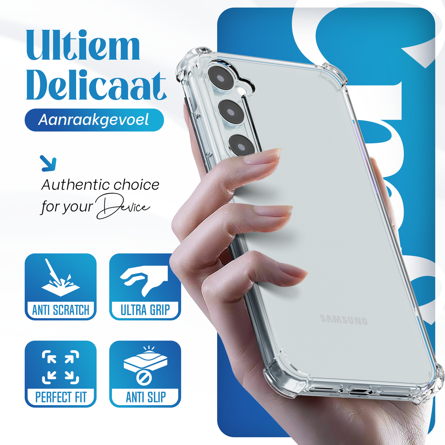iTech Combo: 2 Screenprotectors & 1 Bumper Hoes voor Samsung Galaxy A55 – 3-in-1 Bescherming