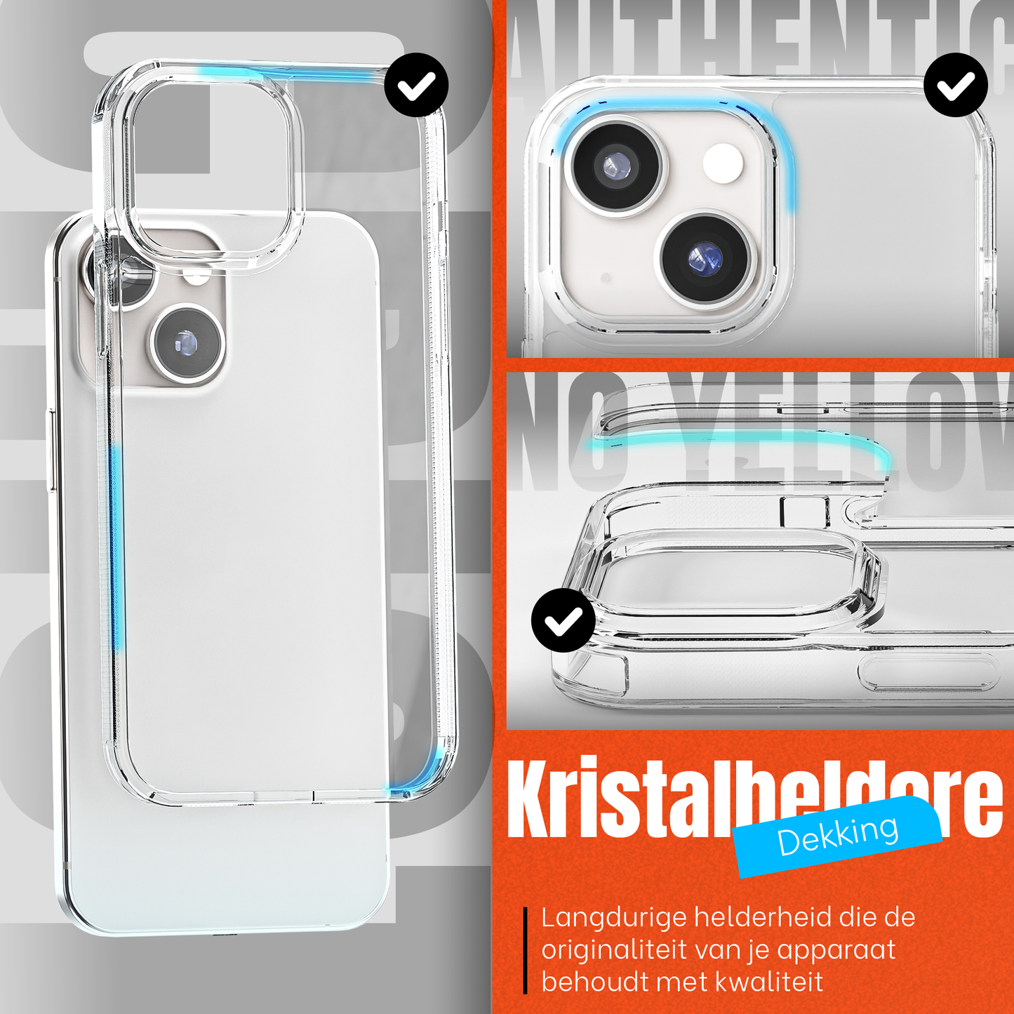 My Case Transparante Hoesje voor Apple iPhone 14 Plus – Langdurig Helder