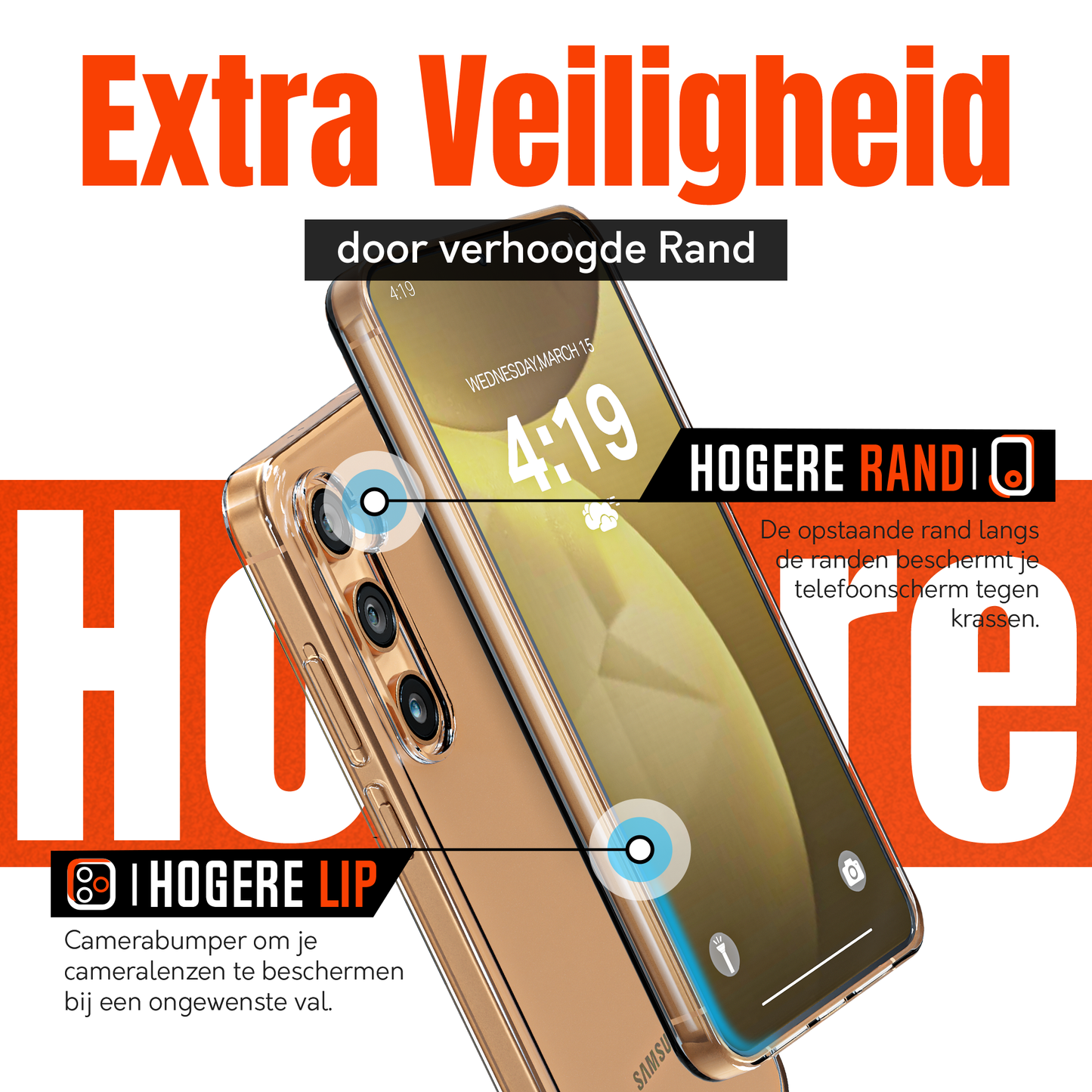 My Case Combo: Transparante Hoes met 2 Screenprotectors voor Samsung Galaxy S24 – Extra Veiligheid