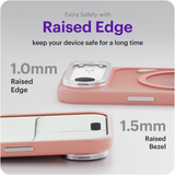 Reovo - Hoesje Geschikt voor iPhone 17 Air - Camera standaard - Geschikt voor MagSafe - Roze - anti-val technologie