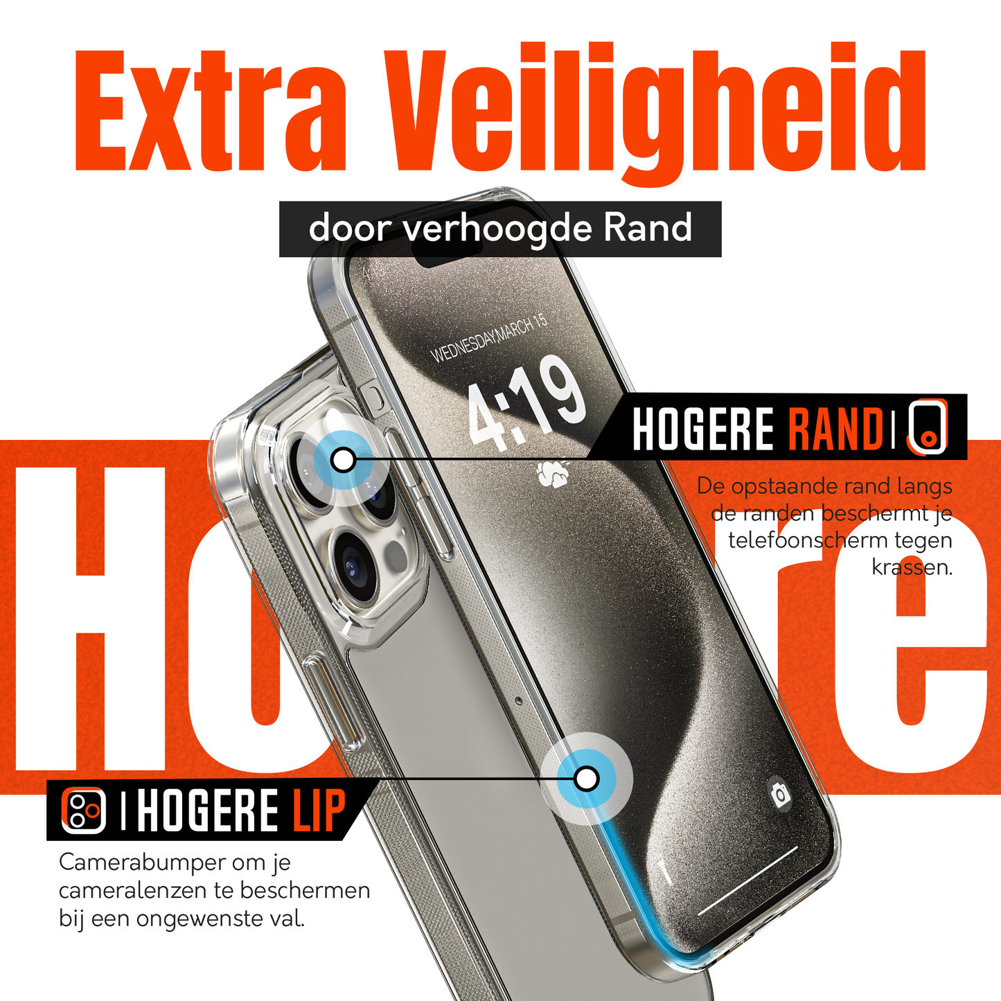 My Case Combo: Transparante Hoes met 2 Screenprotectors voor iPhone 15 Pro – Extra Veiligheid