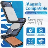 Reovo - Hoesje geschikt voor iPhone 17 Pro - Zwart - Transparant - geschikt voor MagSafe - Anti-slip case