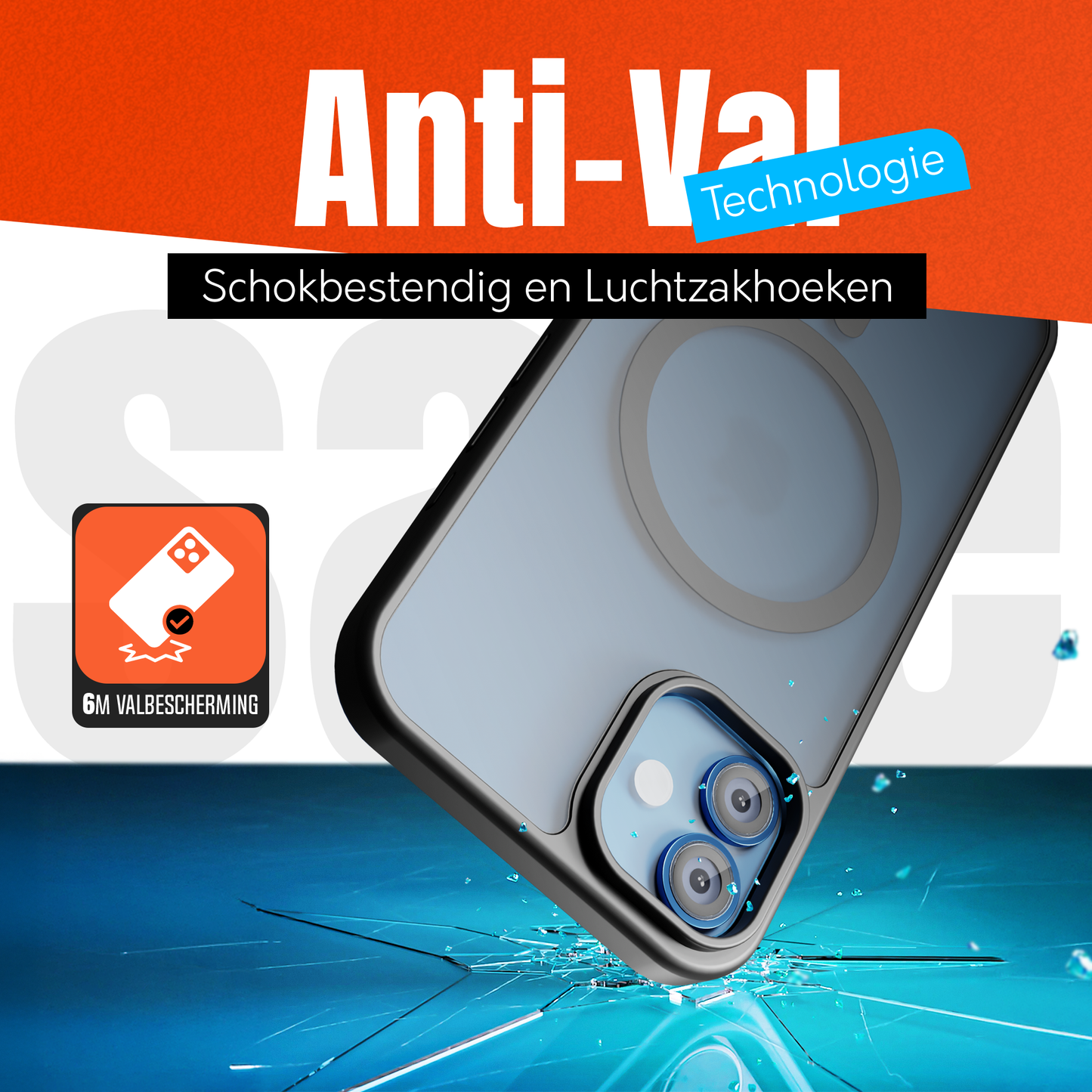 My Case Zwart Hoesje geschikt voor iPhone 12/12 Pro  MagSafe – Slank, Sterk & MagSafe-Klaar
